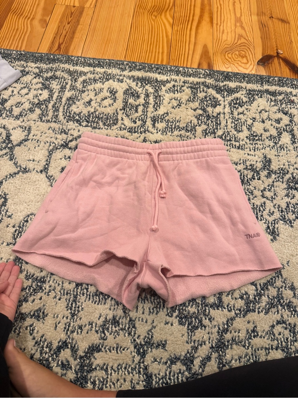 TNA Soft Pink Knit Drawstring Athletic Shorts